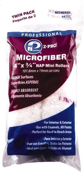 Premier Paint Roller - 3/4" Nap, 4" Wide Paint Mini Roller Covers - Rough Texture, Microfiber - Eagle Tool & Supply