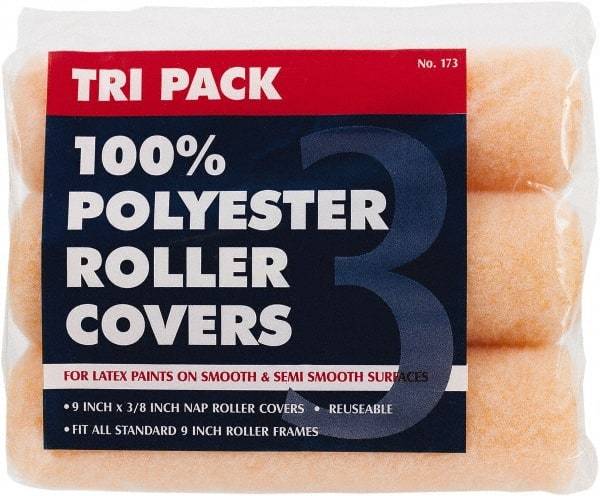Premier Paint Roller - 3/8" Nap, 9" Wide Paint Roller Cover - Smooth Texture, Polyester - Eagle Tool & Supply