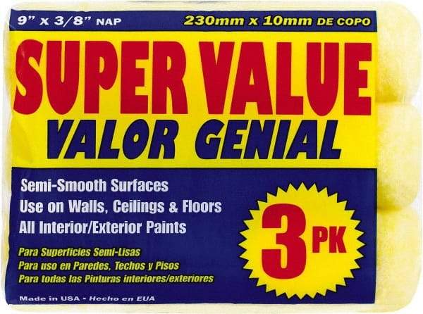 Premier Paint Roller - 1/2" Nap, 9" Wide Paint Roller Cover - Semi-Rough Texture, Polyester - Eagle Tool & Supply