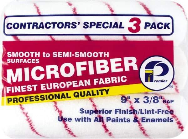 Premier Paint Roller - 3/8" Nap, 9" Wide Paint Roller Cover - Semi-Smooth Texture, Microfiber - Eagle Tool & Supply