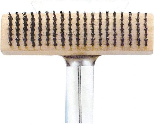 Premier Paint Roller - Steel Surface Preparation Wire Brush - 1" Bristle Length, 2-1/2" Wide, 6" OAL, Wood Block, Straight Wood Handle - Eagle Tool & Supply