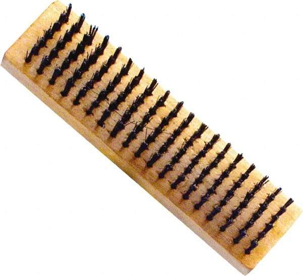 Premier Paint Roller - Steel Surface Preparation Wire Brush - 1" Bristle Length, 2-1/2" Wide, 6" OAL, Wood Block, Straight Wood Handle - Eagle Tool & Supply