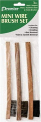 Premier Paint Roller - 3 Piece Brass, Nylon & Stainless Steel Surface Preparation Wire Brush - 8" OAL, Wood Handle - Eagle Tool & Supply