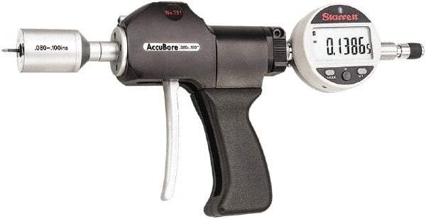 Starrett - Electronic Bore Gages Type: Pistol Grip Electronic Bore Gage Minimum Measurement (Decimal Inch): 0.0800 - Eagle Tool & Supply