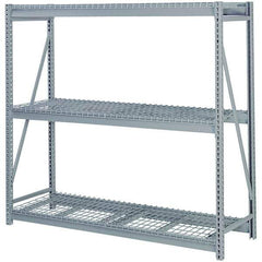 Lyon - 4 Shelf Starter Waterfall Wire Steel Shelving - 10,000 Lb Capacity, 60" Wide x 96" High x 48" Deep, Dove Gray - Eagle Tool & Supply