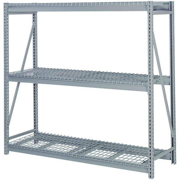 Lyon - 3 Shelf Starter Waterfall Wire Steel Shelving - 10,000 Lb Capacity, 72" Wide x 84" High x 48" Deep, Dove Gray - Eagle Tool & Supply