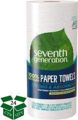 Seventh Generation - Perforated Roll of 2 Ply White Paper Towels - 11" Wide, No Added Dyes or Fragrances, 100% Recycled - Eagle Tool & Supply