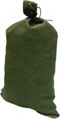 Made in USA - 14" Long x 26" High Sand Bag - Olive Green Polyproplene, For Spill Containment - Eagle Tool & Supply