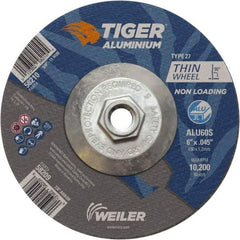 Weiler - 6" 60 Grit Aluminum Oxide/Silicon Carbide Blend Cutoff Wheel - 0.045" Thick, 5/8-11 Arbor, 10,200 Max RPM, Use with Angle Grinders - Eagle Tool & Supply