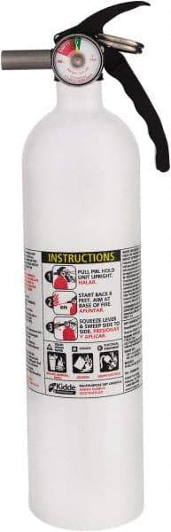 Kidde - 2.5 Lb, 1A:10-B:C Rated, Dry Chemical Fire Extinguisher - 3-1/4" Diam x 13-3/4" High, 100 psi, 12' Discharge in 12 sec, Seamless Aluminum Cylinder - Eagle Tool & Supply