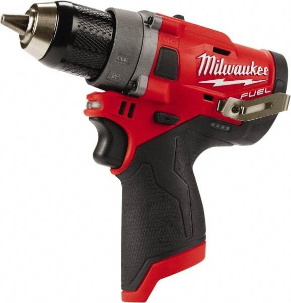 Milwaukee Tool - 12 Volt 1/2" Chuck Pistol Grip Handle Cordless Drill - 0-1700 RPM, Keyless Chuck, Reversible, Lithium-Ion Batteries Not Included - Eagle Tool & Supply