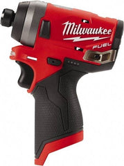 Milwaukee Tool - 1/4" Drive 12 Volt Pistol Grip Cordless Impact Wrench & Ratchet - 3,300 RPM, 0 to 4,000 BPM, 1,300 Ft/Lb Torque, Lithium-Ion Batteries Not Included - Eagle Tool & Supply