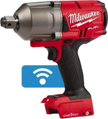 Milwaukee Tool - 3/4" Drive 18 Volt Pistol Grip Cordless Impact Wrench & Ratchet - 1,800 RPM, 0 to 2,400 BPM, 1,500 Ft/Lb Torque, Lithium-Ion Batteries Not Included - Eagle Tool & Supply