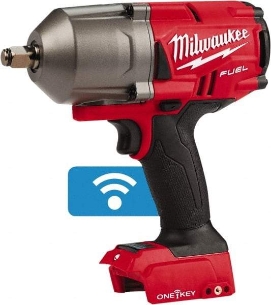 Milwaukee Tool - 1/2" Drive 18 Volt Pistol Grip Cordless Impact Wrench & Ratchet - 1,750 RPM, 0 to 2,100 BPM, 1,400 Ft/Lb Torque, Lithium-Ion Batteries Not Included - Eagle Tool & Supply