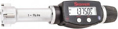 Starrett - 1" to 1-3/8", IP67, Carbide Face Electronic Inside Micrometer - 0.00005" Resolution, 0.00015" Accuracy, 2-5/8" Gage Depth - Eagle Tool & Supply
