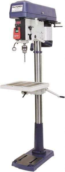 Palmgren - 17" Swing, Step Pulley Drill Press - 16 Speed, 1 hp, Single Phase - Eagle Tool & Supply