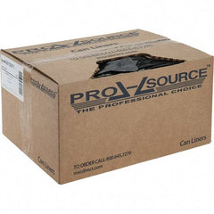 PRO-SOURCE - 1 mil Thick, Heavy-Duty Trash Bags - Linear Low-Density Polyethylene (LLDPE), Flat Pack Dispenser, 15" Wide x 23" High, Black - Eagle Tool & Supply