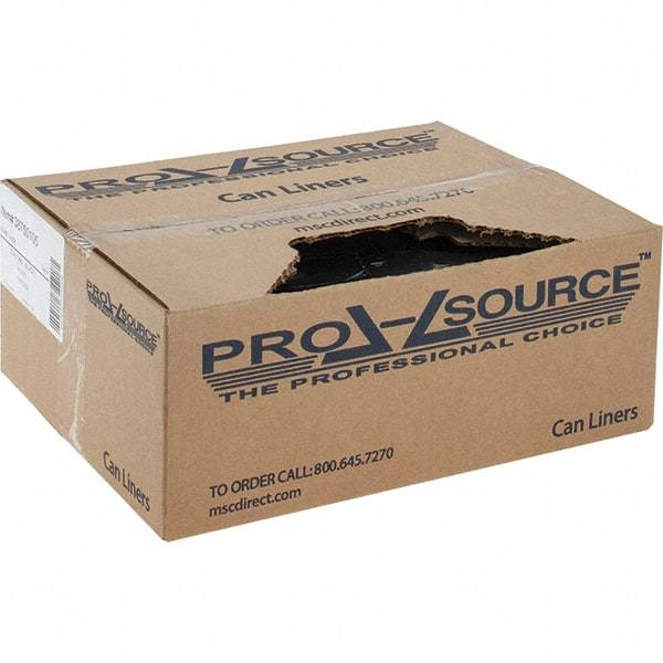 PRO-SOURCE - 1 mil Thick, Heavy-Duty Trash Bags - Linear Low-Density Polyethylene (LLDPE), Flat Pack Dispenser, 40" Wide x 46" High, Black - Eagle Tool & Supply