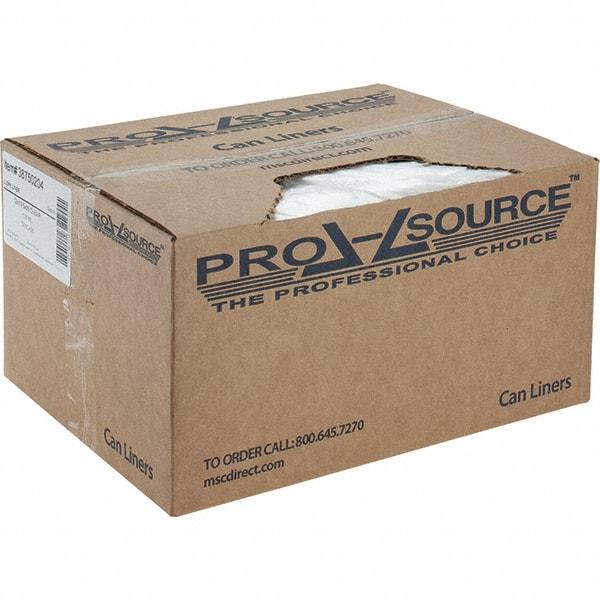 PRO-SOURCE - 1 mil Thick, Heavy-Duty Trash Bags - Linear Low-Density Polyethylene (LLDPE), Flat Pack Dispenser, 12" Wide x 35" High, Clear - Eagle Tool & Supply