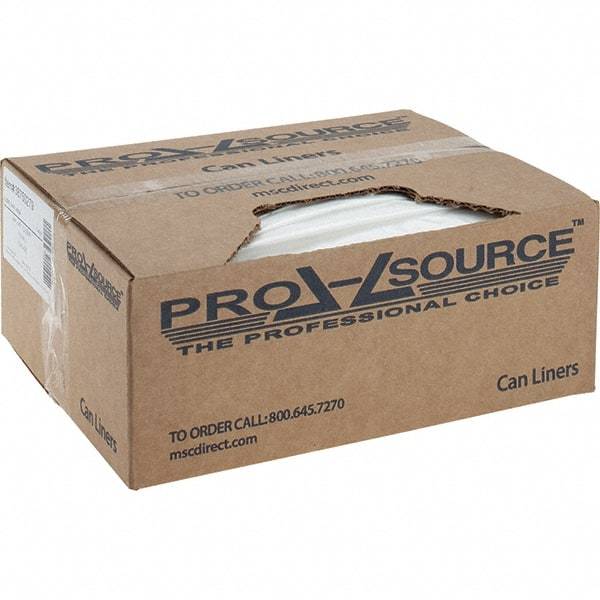 PRO-SOURCE - 1.5 mil Thick, Heavy-Duty Trash Bags - Linear Low-Density Polyethylene (LLDPE), Flat Pack Dispenser, 44" Wide x 47" High, Clear - Eagle Tool & Supply