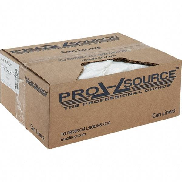 PRO-SOURCE - 2 mil Thick, Heavy-Duty Trash Bags - Linear Low-Density Polyethylene (LLDPE), Flat Pack Dispenser, 38" Wide x 48" High, Clear - Eagle Tool & Supply