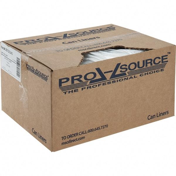 PRO-SOURCE - 1 mil Thick, Heavy-Duty Trash Bags - Linear Low-Density Polyethylene (LLDPE), Flat Pack Dispenser, 15" Wide x 23" High, Clear - Eagle Tool & Supply