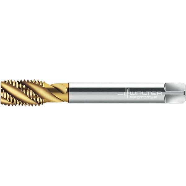 Walter-Prototyp - M14x1.50 DIN 374 4 Flute 6H Semi-Bottoming Spiral Flute Tap - High Speed Steel, TiN Finish, 100mm OAL, Right Hand Flute, Right Hand Thread, 12.430, Series TC115-MF-L0 - Eagle Tool & Supply