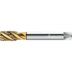 Walter-Prototyp - M14x1.50 DIN 374 4 Flute 6H Semi-Bottoming Spiral Flute Tap - High Speed Steel, TiN Finish, 100mm OAL, Right Hand Flute, Right Hand Thread, 12.430, Series TC115-MF-L0 - Eagle Tool & Supply