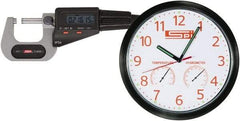 SPI - 0 to 1" Range, 0.00005" Resolution, Standard Throat IP54 Electronic Outside Micrometer - 0.00016" Accuracy, Friction Thimble, Carbide-Tipped Face, LR44 Battery, Includes NIST Traceable Certification of Inspection - Eagle Tool & Supply