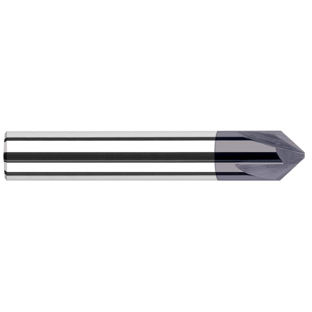 Harvey Tool - 1/2" Diam 4 Flute Single End Solid Carbide Chamfer Mill - Eagle Tool & Supply