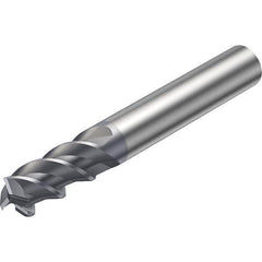 Sandvik Coromant - 1/2" Diam 3 Flute Solid Carbide 0.004" Chamfer Width Corner Chamfer End Mill - Eagle Tool & Supply