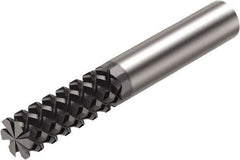 Sandvik Coromant - 1/4", 3/4" LOC, 1/4" Shank Diam, 2-1/2" OAL, 5 Flute, Solid Carbide Square End Mill - Single End, Diamond Finish, Spiral Flute, 40° Helix, Centercutting, Right Hand Cut, Right Hand Flute, Series CoroMill Plura - Eagle Tool & Supply