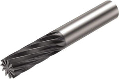 Sandvik Coromant - 12mm, 31.8mm LOC, 12mm Shank Diam, 82.5mm OAL, 11 Flute, Solid Carbide Square End Mill - Single End, Diamond Finish, Spiral Flute, 4° Helix, Centercutting, Right Hand Cut, Right Hand Flute, Series CoroMill Plura - Eagle Tool & Supply