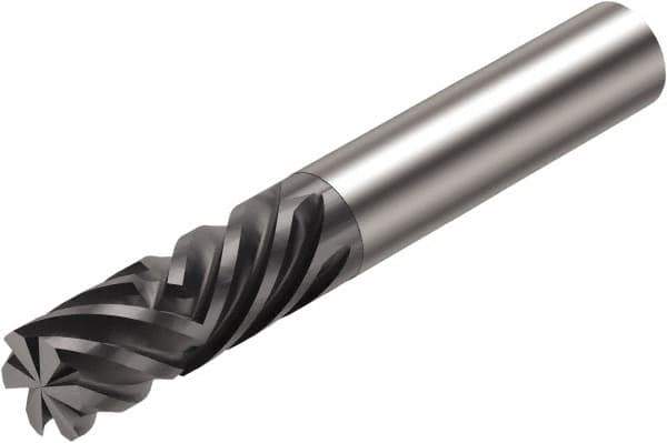Sandvik Coromant - 12mm, 31.8mm LOC, 12mm Shank Diam, 2-1/2" OAL, 6 Flute, Solid Carbide Square End Mill - Single End, Diamond Finish, Spiral Flute, 40° Helix, Centercutting, Right Hand Cut, Right Hand Flute, Series CoroMill Plura - Eagle Tool & Supply