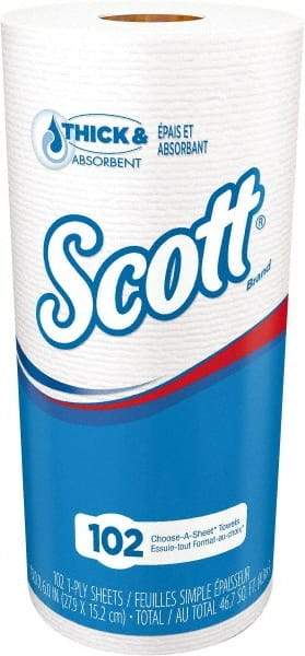 Scott - Perforated Roll of 1 Ply White Paper Towels - 11" Wide, 53' Roll Length - Eagle Tool & Supply