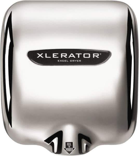 Excel Dryer - 1490 Watt Silver Finish Electric Hand Dryer - 208/277 Volts, 6.2 Amps, 11-3/4" Wide x 12-11/16" High x 6-11/16" Deep - Eagle Tool & Supply