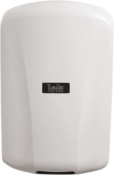 Excel Dryer - 915 Watt White Finish Electric Hand Dryer - 110/120 Volts, 7.7 Amps, 9-5/32" Wide x 13-15/16" High x 4" Deep - Eagle Tool & Supply