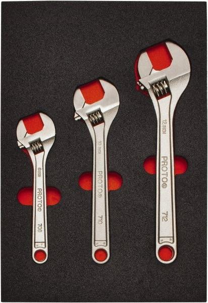 Proto - 3 Piece, 8" to 12", Spline Combination Wrench Set - Inch Measurement Standard, Satin Finish, Comes in Roll Pouch - Eagle Tool & Supply