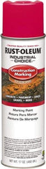 Rust-Oleum - 17 fl oz Pink Paint & Primer - 400' Coverage at 1" Wide, Solvent Base Formula, >500 gL VOC - Eagle Tool & Supply