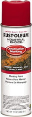 Rust-Oleum - 17 fl oz Red Paint & Primer - 400' Coverage at 1" Wide, Solvent Base Formula, >500 gL VOC - Eagle Tool & Supply