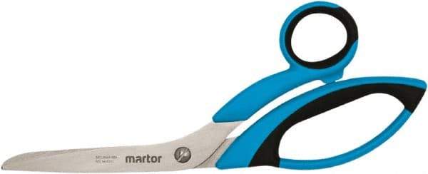 Martor USA - 3-7/50" LOC, 8-1/2" OAL Stainless Steel Blunt-Point Scissors - Ambidextrous, Fiberglass Offset Handle, For Fabrics, Paper, Heavy Weight Paper - Eagle Tool & Supply