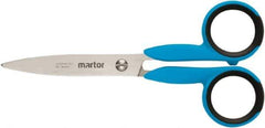Martor USA - 2.2" LOC, 5.27" OAL Stainless Steel Blunt-Point Scissors - Ambidextrous, Fiberglass Straight Handle, For Fabrics, Paper, Heavy Weight Paper - Eagle Tool & Supply