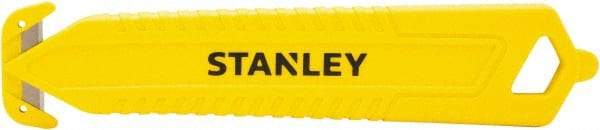 Stanley - Recessed/Concealed Fixed Blade Safety Cutter - 0.2145" Steel Blade, Yellow & Black Plastic Handle, 1 Blade Included - Eagle Tool & Supply