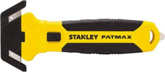 Stanley - Recessed/Concealed Fixed Blade Safety Cutter - 0.2165" Steel Blade, Yellow & Black Bi-Material Handle, 1 Blade Included - Eagle Tool & Supply