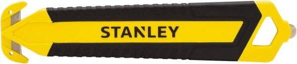 Stanley - Recessed/Concealed Fixed Blade Safety Cutter - 0.2145" Steel Blade, Yellow & Black Bi-Material Handle, 1 Blade Included - Eagle Tool & Supply