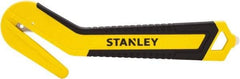 Stanley - Recessed/Concealed Fixed Blade Safety Cutter - 0.394" Steel Blade, Yellow & Black Bi-Material Handle, 1 Blade Included - Eagle Tool & Supply