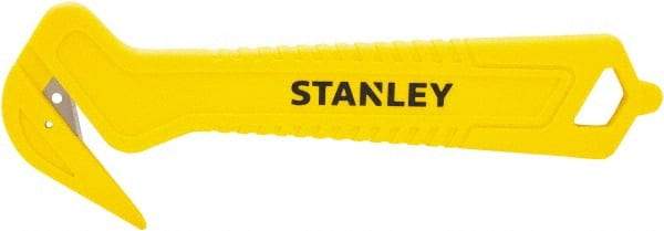 Stanley - Recessed/Concealed Fixed Blade Safety Cutter - 0.372" Steel Blade, Yellow & Black Plastic Handle, 1 Blade Included - Eagle Tool & Supply