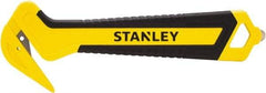 Stanley - Recessed/Concealed Fixed Blade Safety Cutter - 0.372" Steel Blade, Yellow & Black Bi-Material Handle, 1 Blade Included - Eagle Tool & Supply