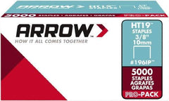 Arrow - 3/8" Wide High Carbon Steel Light-Duty Staples - 3/8" Leg Length - Eagle Tool & Supply