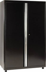 Sandusky Lee - 4 Shelf Locking Storage Cabinet - Steel, 46" Wide x 24" Deep x 72" High, Black - Eagle Tool & Supply